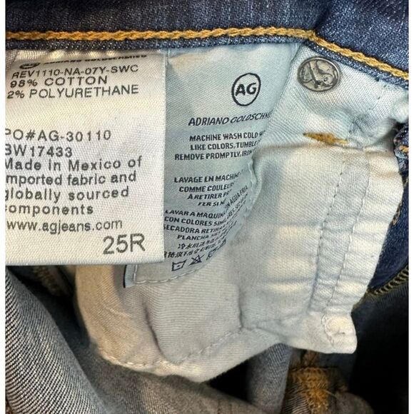 AG Adriano Goldschmied The Stilt Cigarette Leg Jeans Dark Wash Skinny Mid Rise 2 - Picture 4 of 4